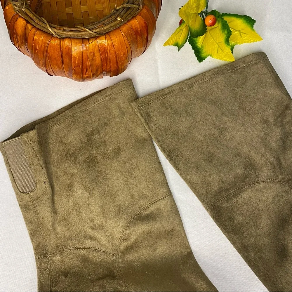 Marc Fisher LTD Charlote Suede Over Knee Boot Tan Size 9